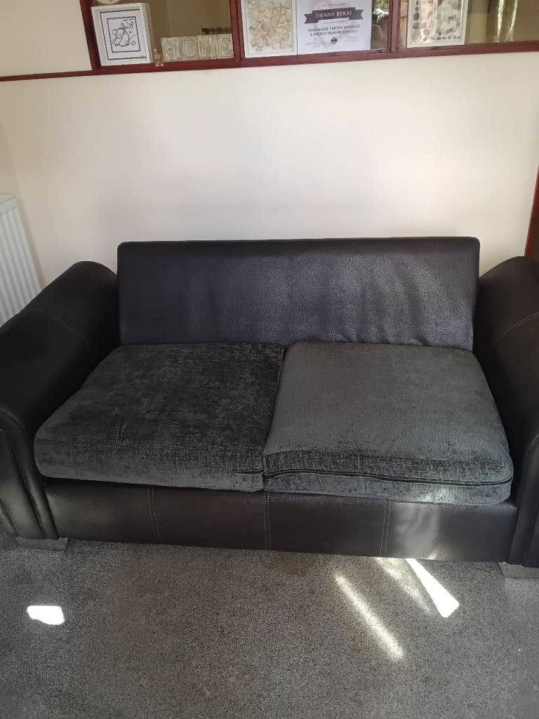 Black Fabric Sofa – Fair Condition