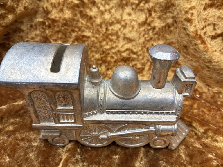 Metal Train Money Box – Good Condition