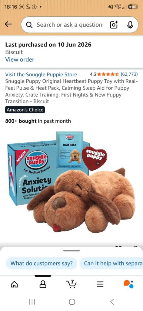 Snuggle Puppy Original Heartbeat Teddy 