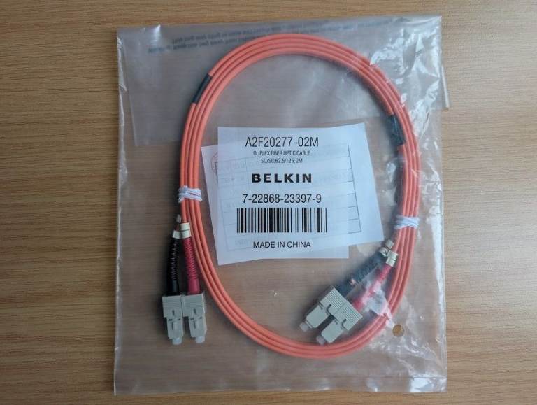 NEW Belkin SC/SC Duplex Fiber Optic Cable 2M