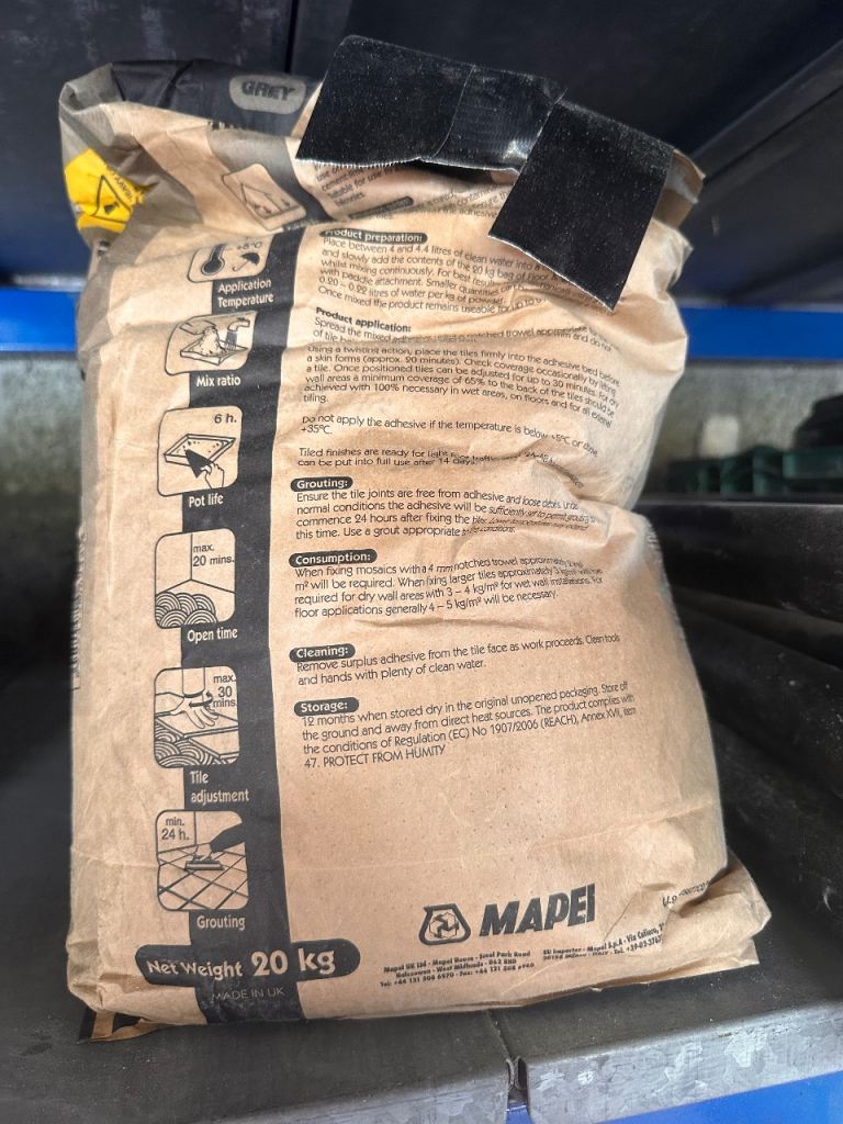 Mapping floor tile adhesive
