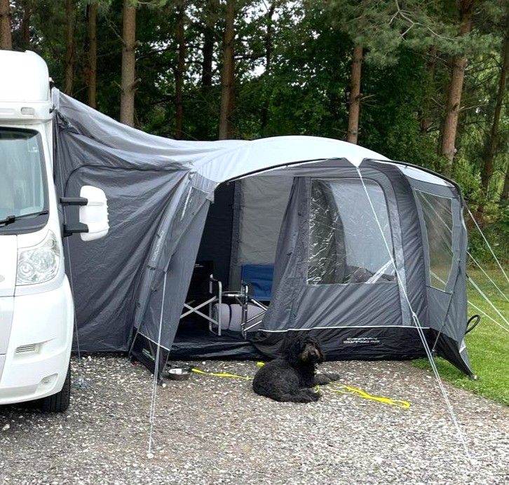 Outdoor revolution driveaway air awning and never used inner tent 210-255cm