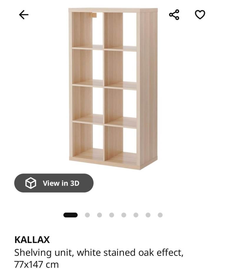 IKEA KALLAX Shelving Unit – White Stained Oak Effect