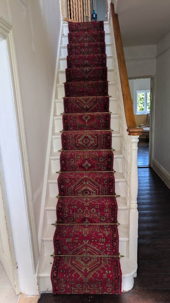 Vintage stair runner carpet and 2 matching runners.