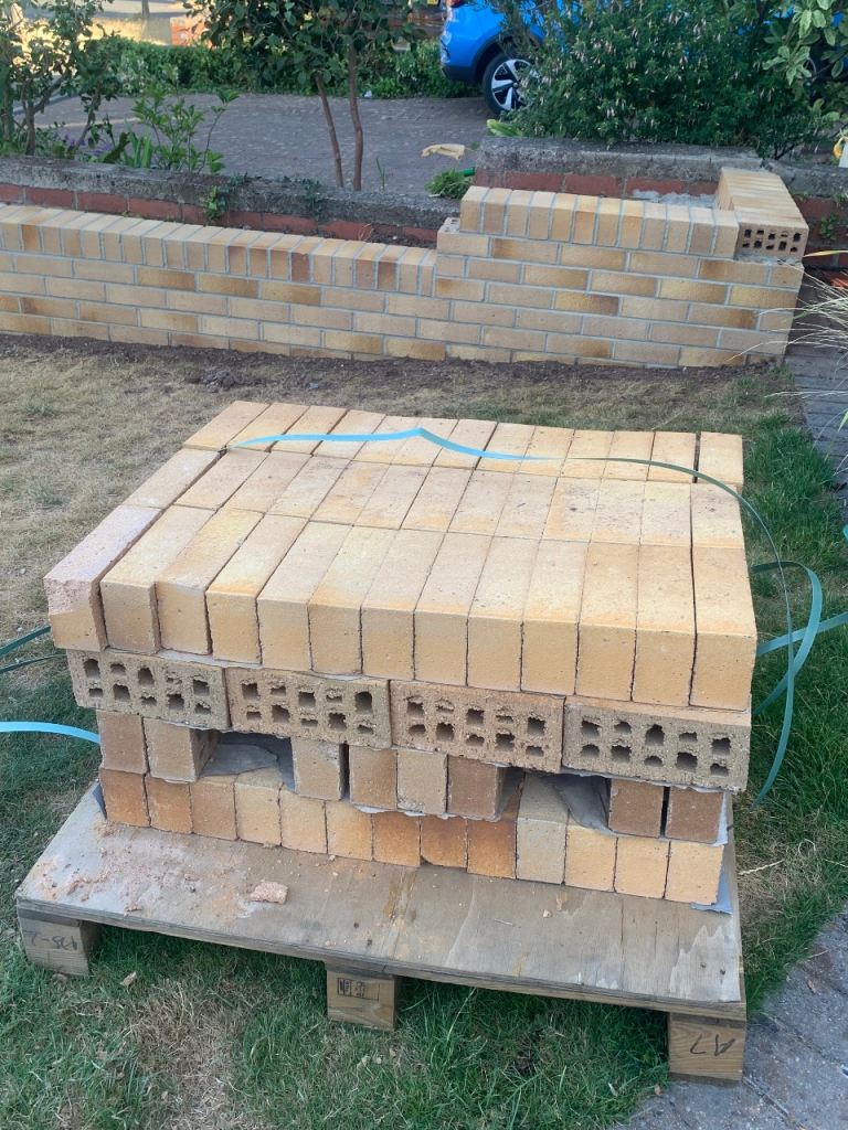 New Yellow Stock Bricks on Pallet – Building Materials