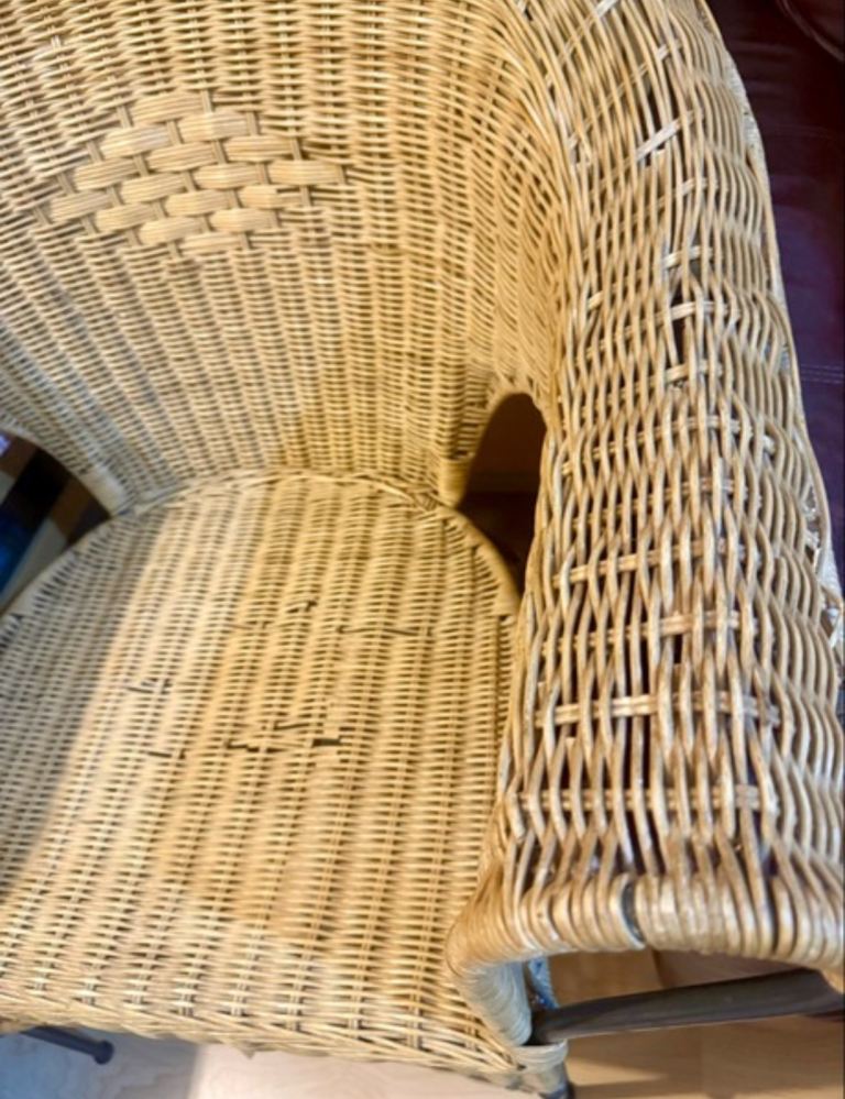 Vintage Cast iron wicker chair 