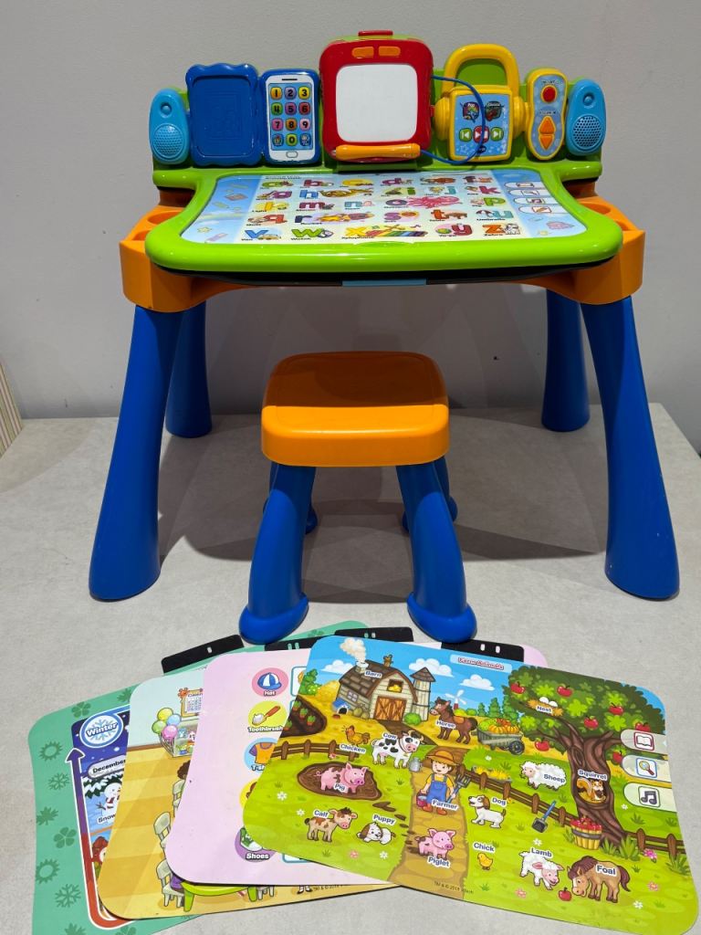 VTech Touch and Learn Activity Desk with Stool and Cards