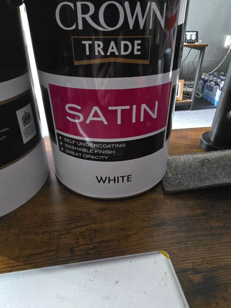 5 litre white satin  paint 