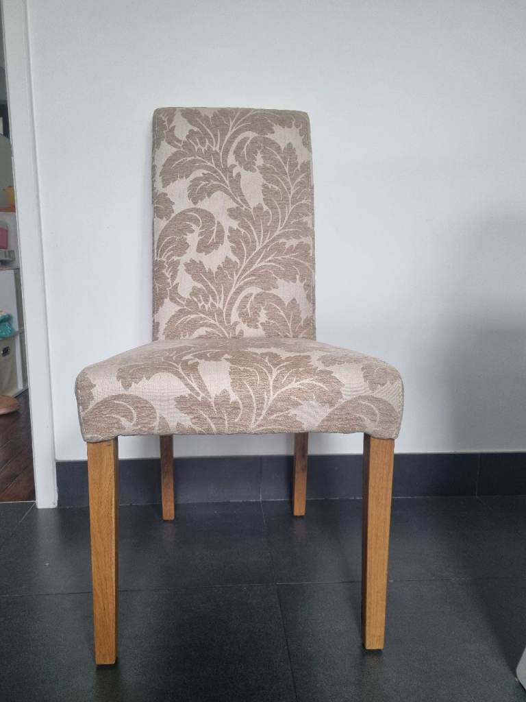 6x dinings chairs - floral design upholstery 