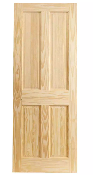PINE DOOR - SOLID - 4 PANEL - BRAND NEW - WICKES