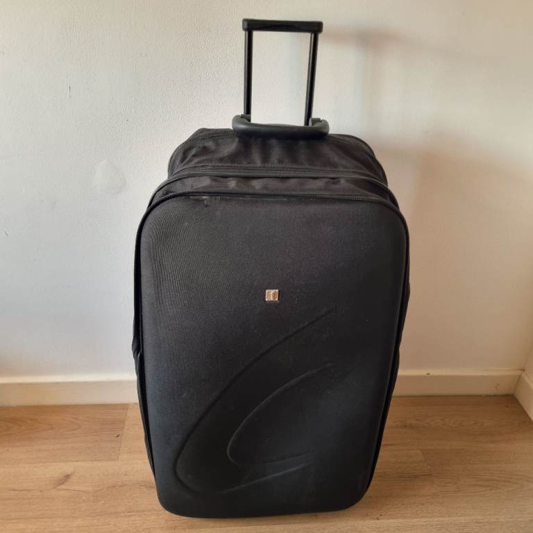 F black suitcase luggage wheeled medium 
