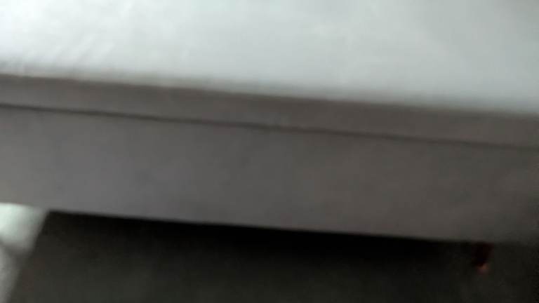 Alison Cork - Pale green storage ottoman with rose gold legs.
