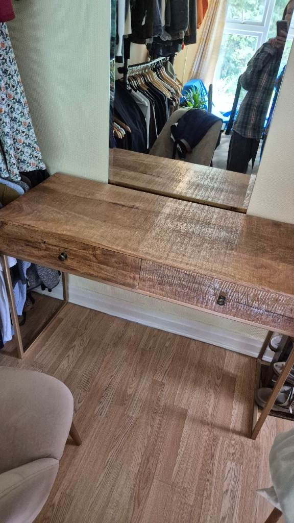 Rustic Industrial Dressing Table / Console Table – Excellent Condition