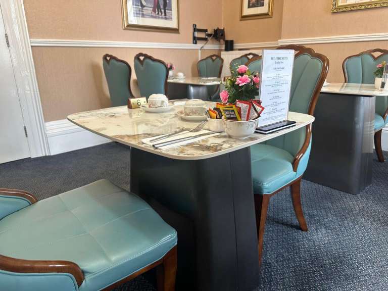 Luxurious Marble Effect Table with stand