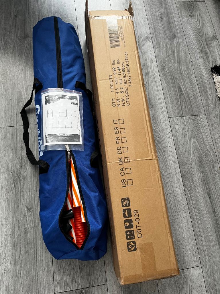 New Dog agility set. Never used, boxed