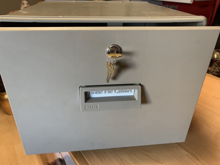 Small Metal Cabinet with Keys 11x15 inches