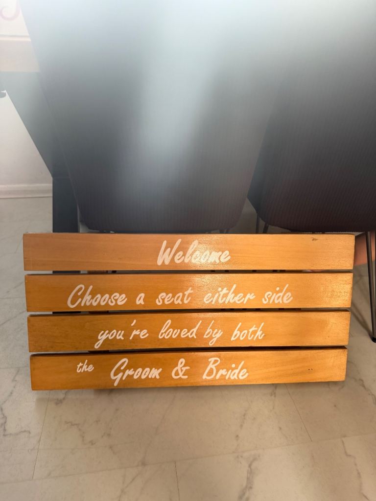 Wooden Welcome Sign for Weddings – Good Condition