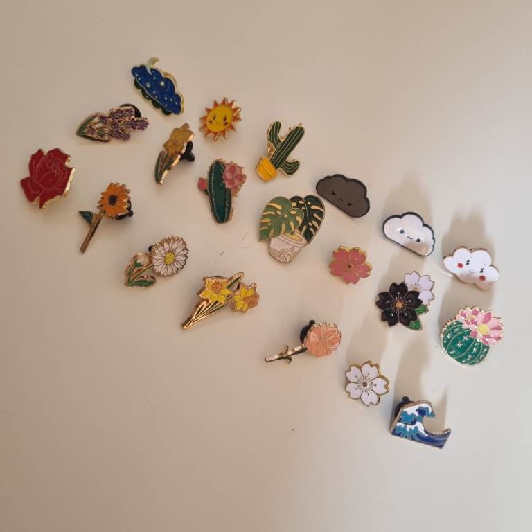 Nature & Botanical Enamel Pin Badges – £1 Each