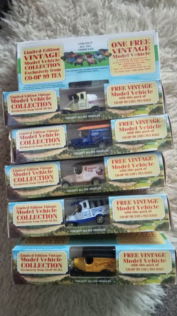 6 model trucks from co-op boxed 2 duplicates