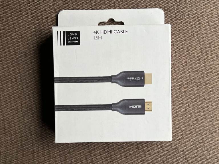 Brand new John Lewis gold plated 4K 1.5m HDMI cable