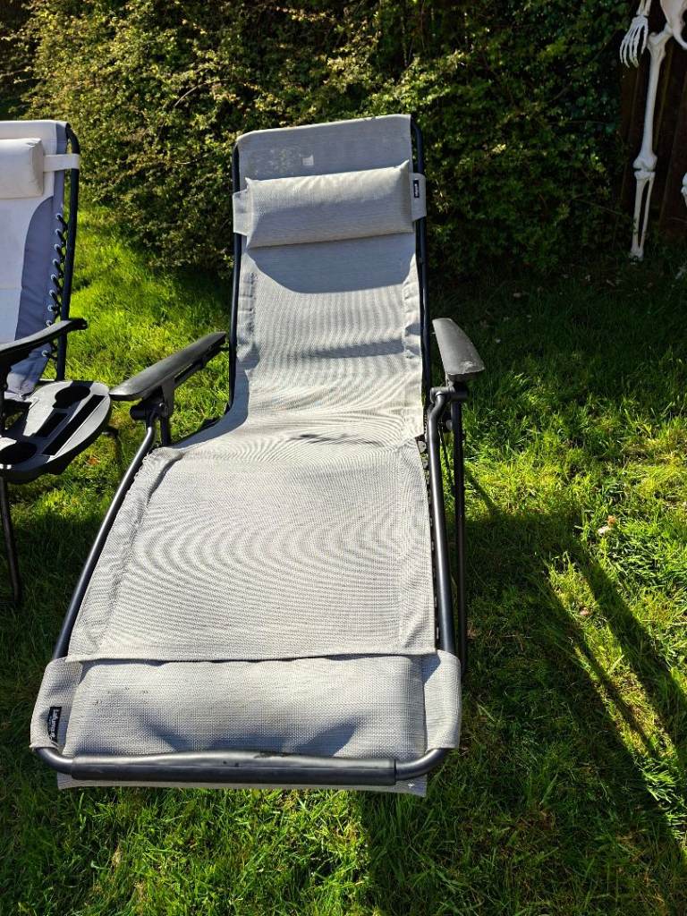 Lafuma Futura Recliner Batyline Duo Sun Lounger, Galet White. RRP: £249.99