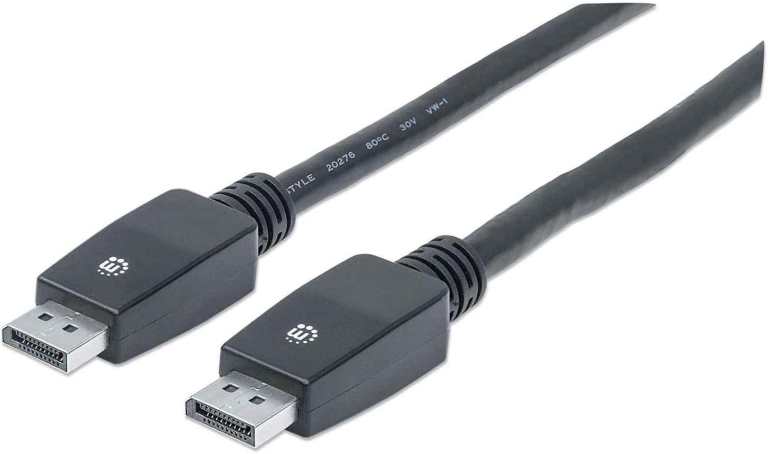 Manhattan 10m DisplayPort Cable 4K 60Hz – Male to Male DP Monitor Lead (354134)