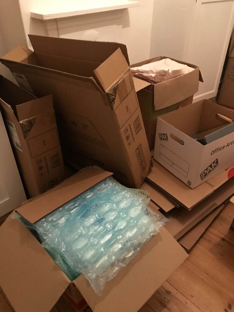 Packing boxes and wrapping