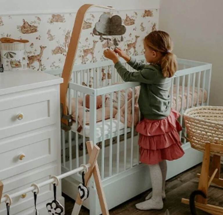 Mini Cot Bed with mattress bought 4 years ago, good condition