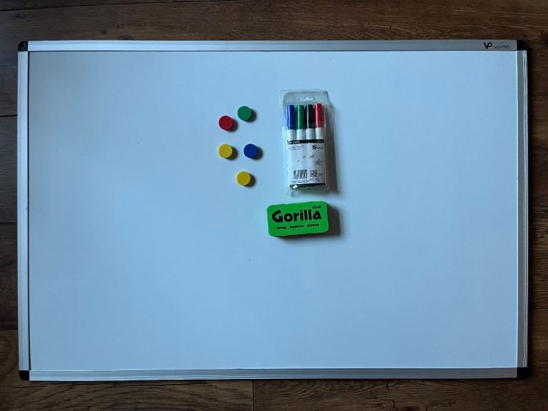 Magnetic Whiteboard with Markers and Eraser