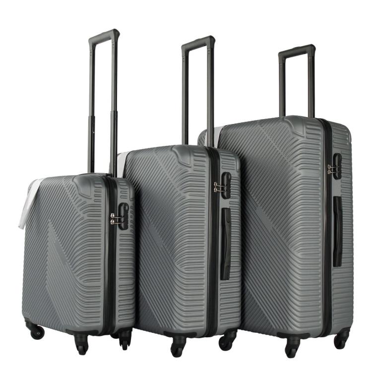 New 3-Piece Grey Hard Shell Suitcase Set – All Sizes