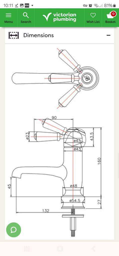 RRP £214 BNWT Burlington Traditional Style Chelsea Regent Straight Mono Basin Mixer Tap