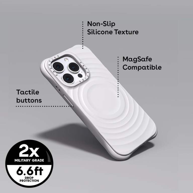 CASETiFY Ripple Silicone Case - Oat - for iPhone 15 Pro Magsafe Used