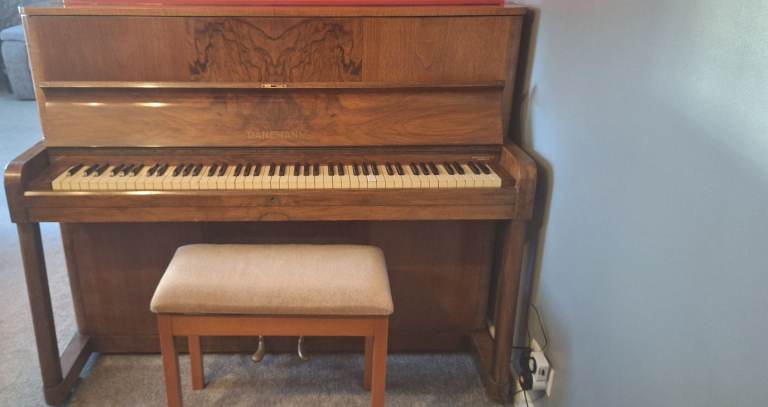 Danemann Upright Piano with Stool – Good Condition