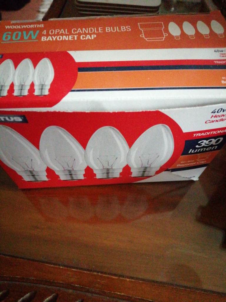 Two Boxes of Candle Bulbs As New 