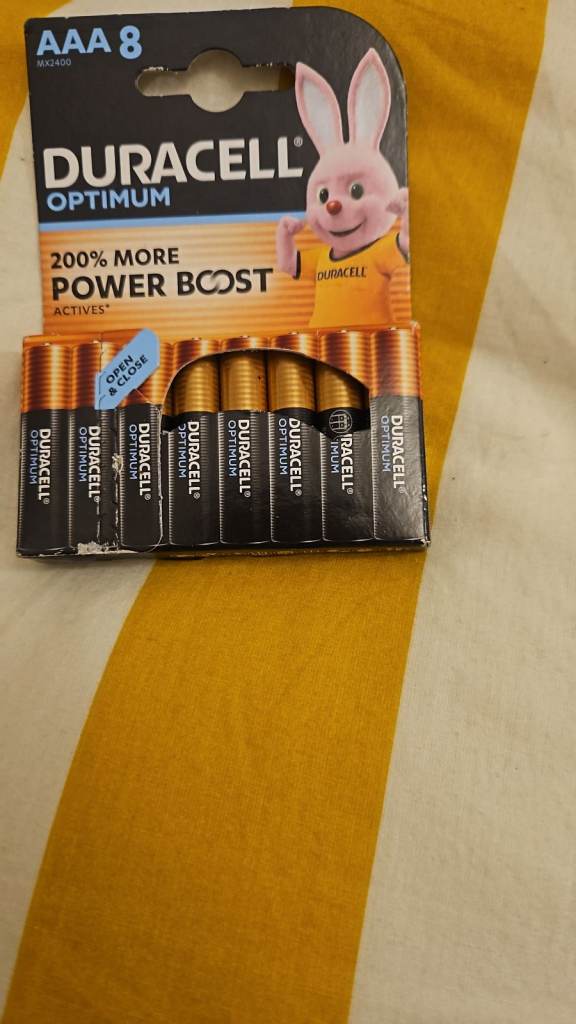 Duracell Optimum AAA Batteries - Pack of 8, New