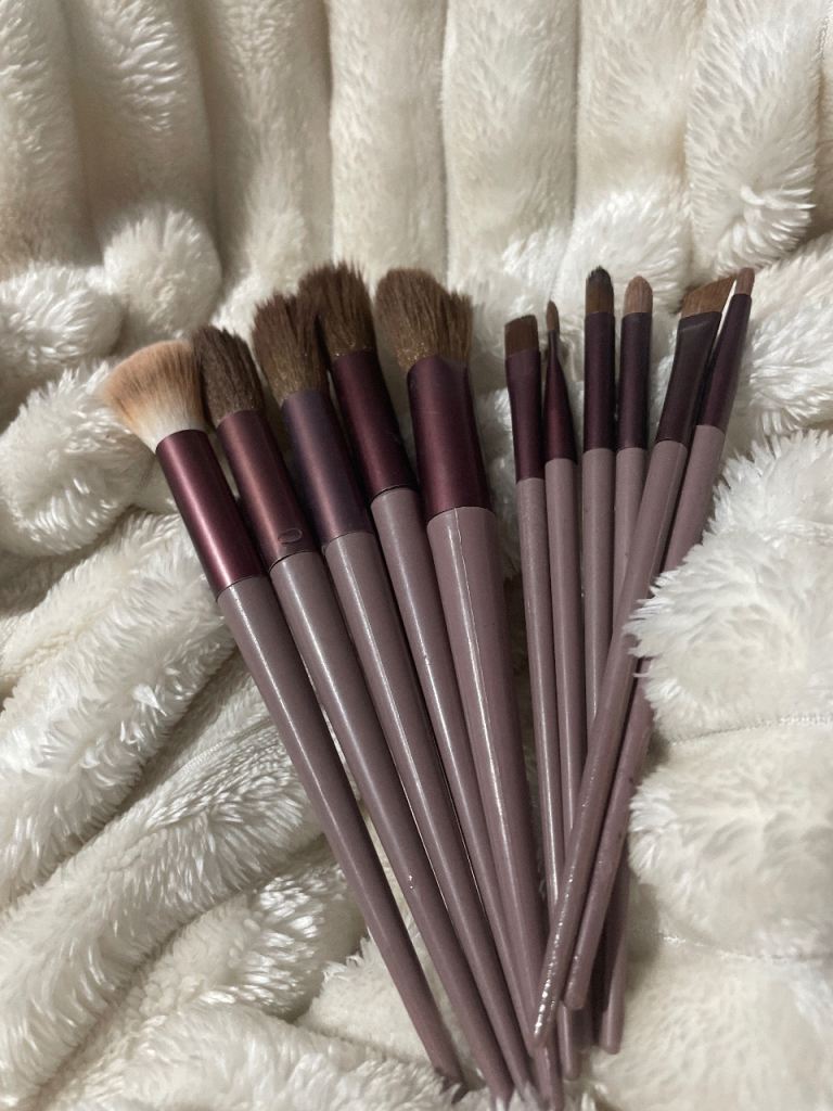 Set of 12 Makeup Brushes – Neutral Tone, Unused