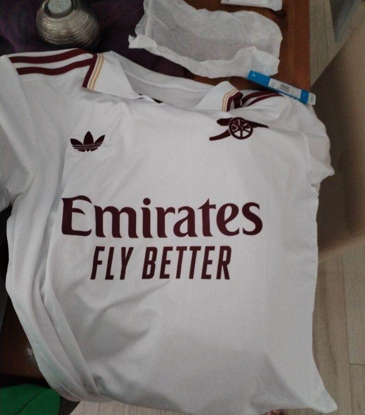 Adidas Arsenal Away Shirt – White, Size L, Brand New with Tags