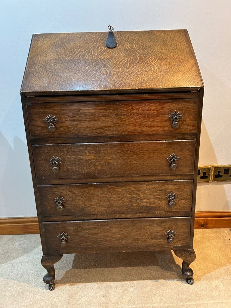 Vintage writing bureau desk with storage