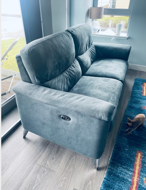 Blue/grey Sofology reclyning sofa