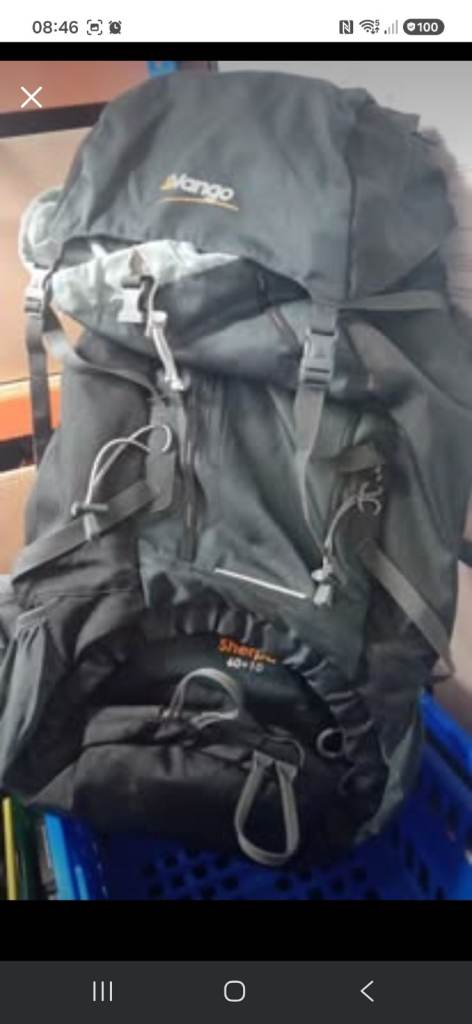 Vango Sherpa 60+10 Rucksack - Grey, Good Condition