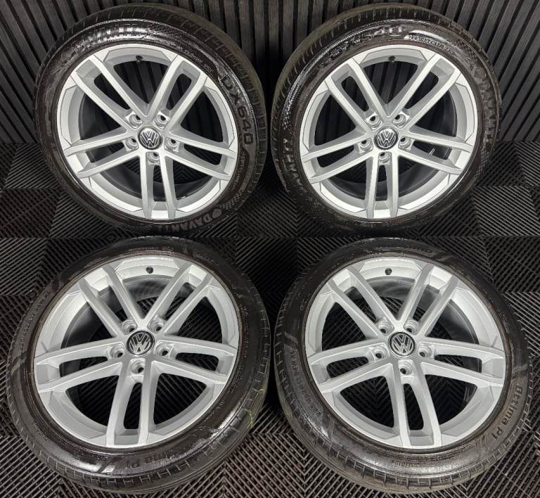 17" GENUINE VW GOLF CURITIBA NOGARO GTD GT MK7 ALLOY WHEEL TYRES
