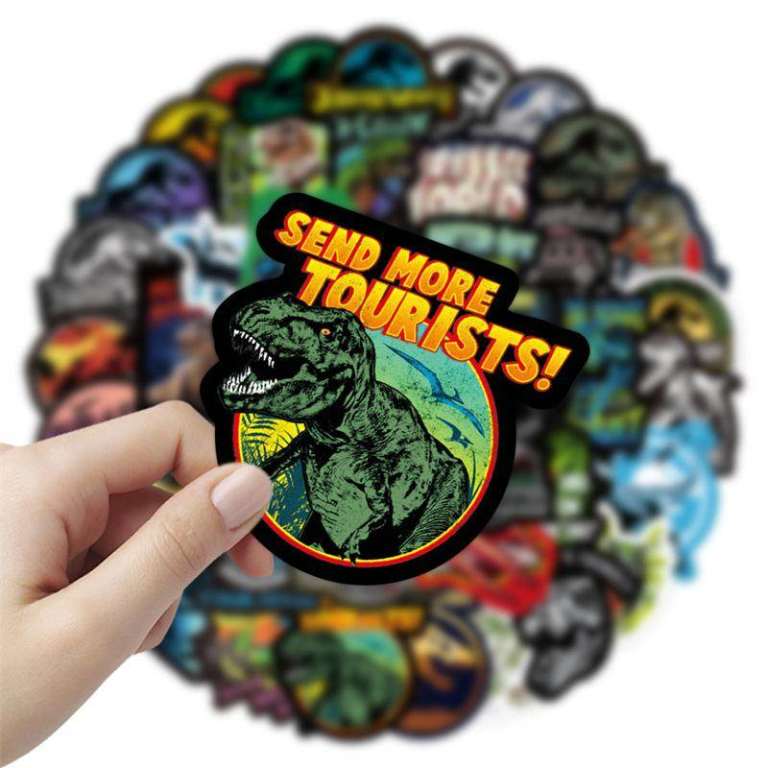 Jurassic Park 'Send More Tourists!' Sticker - New