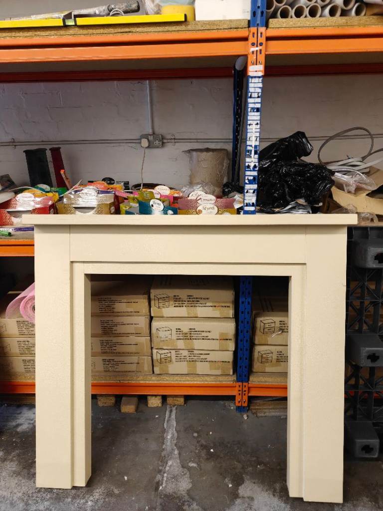 Cream stone look fire surround 