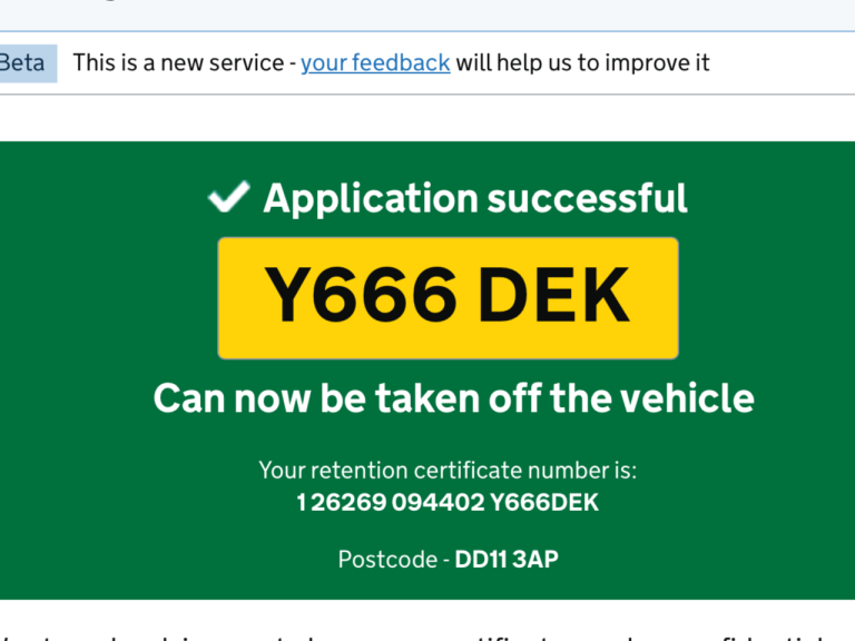 Personal plate Y666 DEK