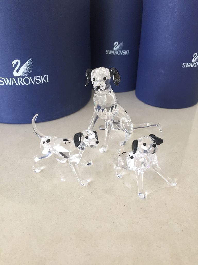 SWAROVSKI CRYSTAL Dalmatian Family - (3 Piece Collection……..Mother & 2 Puppies) 