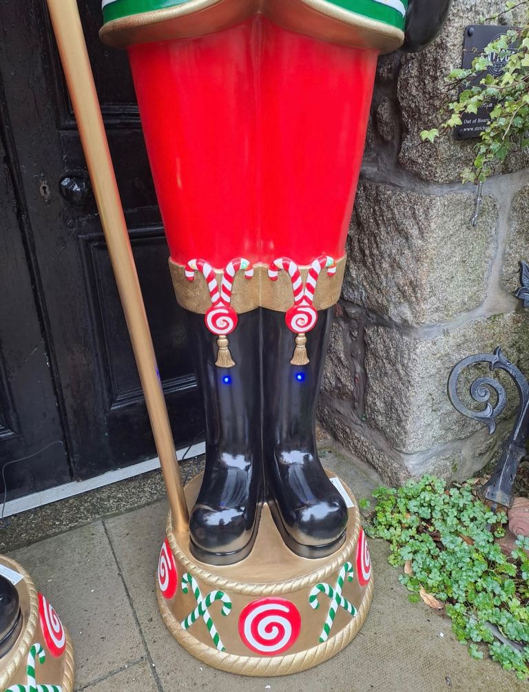 Giant Christmas Nutcracker Eight Foot!!  Pre-Lit Resin Candy Cane Nut Cracker