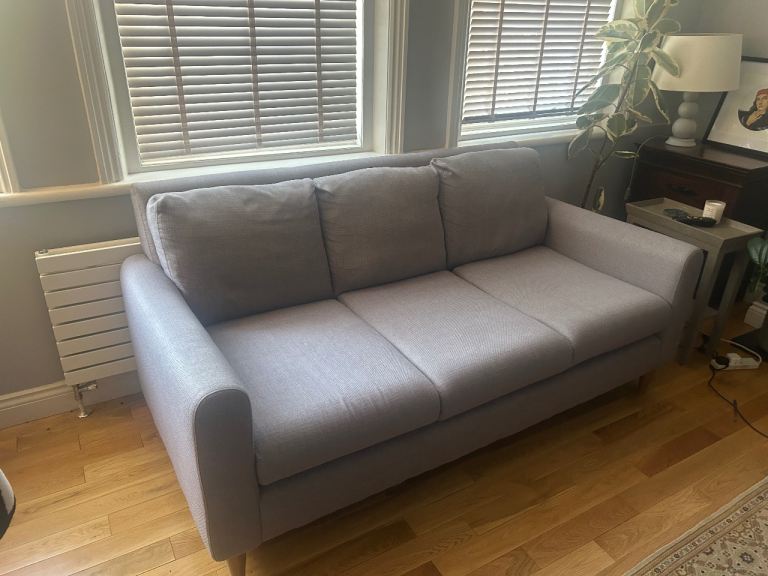 image for MADE 3 Seater grey cloth sofa 