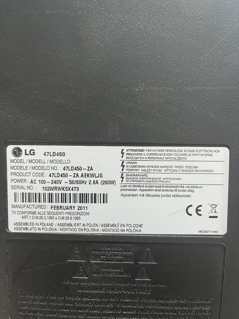 LG 47LD450 LCD TV – Good Working Order