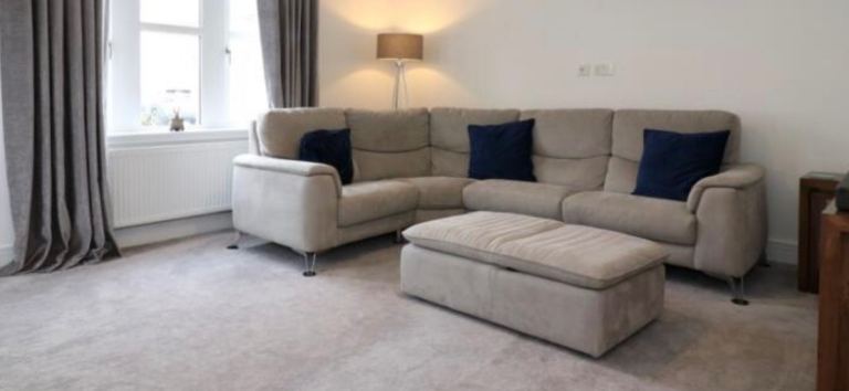 DFS 5 seater corner sofa and footstool