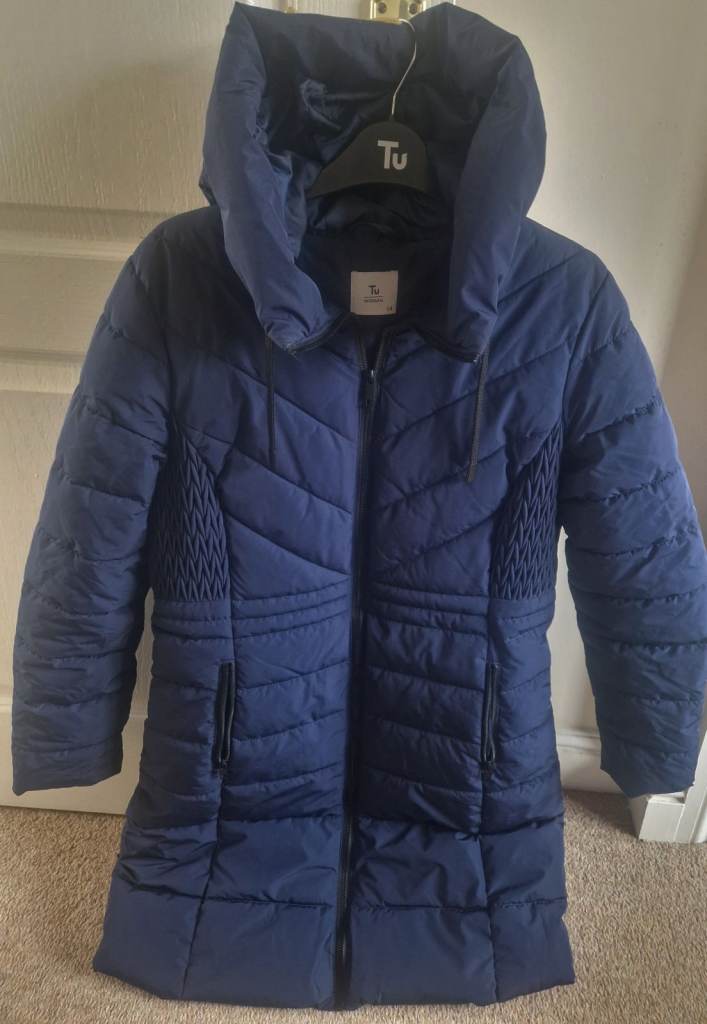 image for TU Size 14 Navy Padded Long Coat with Hood